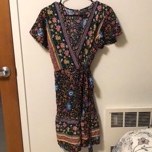 Colorful wrap dress